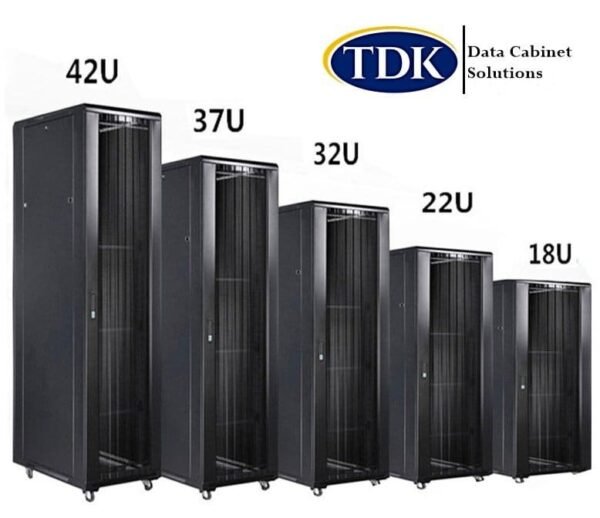42U Floor Standing Network data Cabinet 800mm x 1000mm with Glass Door - Image 2