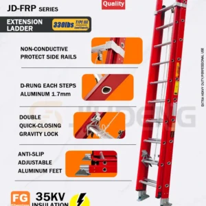 7.5 Meter Fiber Glass Extension Ladder (2"x12")